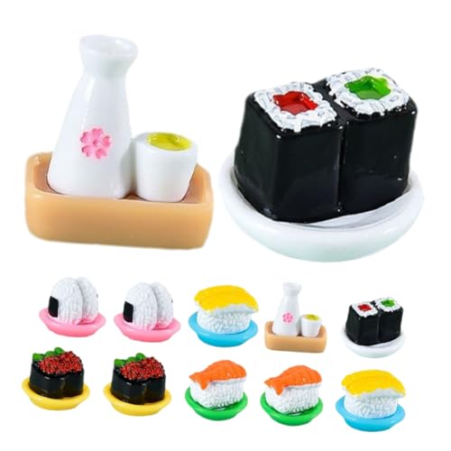 NOLITOY 12 Stück Teiliges Mini Sushi Modell Realistisch und Wiederverwendbar Künstliches Dekoratives Ornament für Küche Büro und Kreative DIY Dekoration Farbecht und Langlebig von NOLITOY