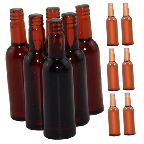 NOLITOY 12 Stück Teiliges Miniatur Bierflaschen Modell Braune Puppenhaus Flaschen Kreative Dekoration für Puppenhaus Esszimmer Kompakte Mini Weinflaschen Geschenkidee für Sammler von NOLITOY