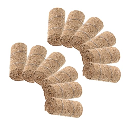 NOLITOY 12 Stück Teiliges Miniatur Heuballen Realistisch Detaillierte Gras-Modelle aus Robustem Material Naturgetreue Mini-Figuren für Puppenhaus Bauernhof Landschaft und DIY Herbst von NOLITOY