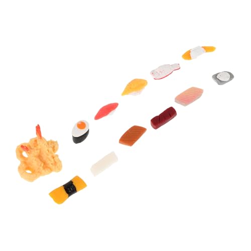 NOLITOY 12 Stück Teiliges Miniatur Sushi Miniatur Japanisches Lebensmittel Modell Puppenhaus Dekoration Leichtes Realistisches Sushi für Puppenhaus Küchenzubehör von NOLITOY