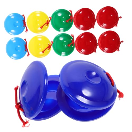 NOLITOY 12 Stück Teiliges Orff Schlaginstrument Castanets aus Bunte Fingerklapper für Musikalische Früherziehung Rhythmusförderndes Musikspielzeug Ab Jahren von NOLITOY