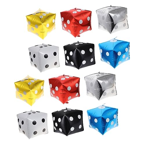NOLITOY 12 Stück Teiliges Quadratische Aluminiumfolie Luftballons Selbstsiegelnd Wiederverwendbar Party Deko für Poker Geburtstagsfeiern Wanddeko für Spiel Eventgestaltung von NOLITOY