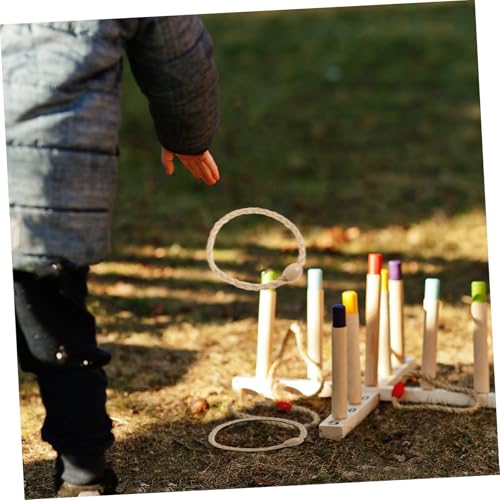 NOLITOY 12 Stück Teiliges Ringwurfspiel aus Flachsschnur Tragbares Outdoor Spiel für Erwachsene Robustes Wurfring Set für Garten Strand und Picknick Inkl Farbiger Agility Ringe von NOLITOY