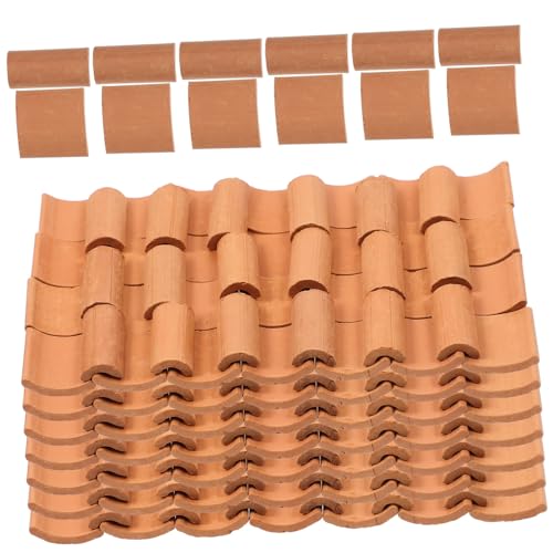 NOLITOY 120 Stück Rote Schindeln DIY Modellbau Puppenhaus Dekoration Sandtisch Mikro Landschaft Zubehör für Kreative Handarbeit von NOLITOY