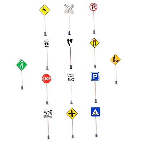 NOLITOY 14 Stück Verkehrszeichen Schilder Für Sandtisch-straßensperren Miniatur-verkehrsbarrikadenschild Verkehrsschild Selber Machen Mini-simulationsmodell Mini-anzeige Abs Plus Edelstahl von NOLITOY