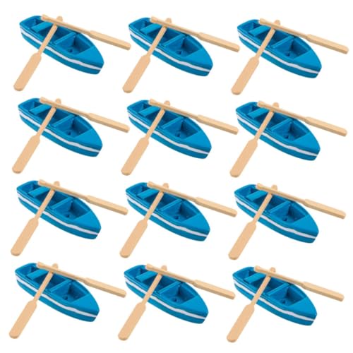 NOLITOY 15 Sätze Teiliges Miniatur Ruderboot aus Robustem Holz mit Ruder Vielseitig Einsetzbar für Feengarten DIY Puppenhaus Dekoration und Nautisches Home Decor von NOLITOY
