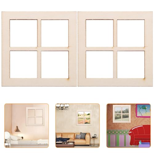 NOLITOY 16 Stück Mini-Holzfenster: Puppenhaus-Fenstermodelle Winzige Landschaftshausmöbel Zubehör Für Heimwerkerarbeiten NOLITOY 16 Stück Mini-Holzfenster: Puppenhaus-Fenstermodelle Winzige Landschaftshausmöbel Zubehör Für Heimwerkerarbeiten von NOLITOY