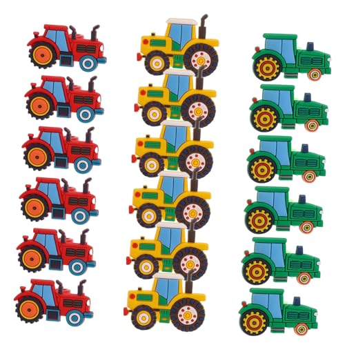 NOLITOY 18 Stück Teiliges Kinderbau lkw ringe Kinderfreundlichem Kunststoff Bunte Farmfahrzeug deko Sichere DIY partygeschenke für Kindergeburtstag und Saisonfest von NOLITOY