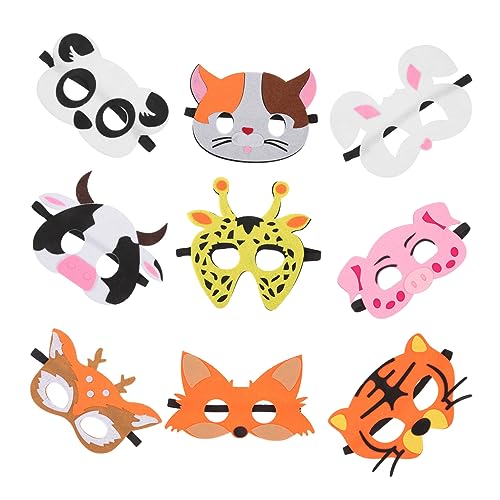 NOLITOY 18 Stück Teiliges Tiermasken aus Filz für Niedliche Halloween Party Zubehör für Cosplay Karneval und Kostümpartys Kreative Gesichtsmaske für Bühnenaufführungen und Fotorequisiten von NOLITOY