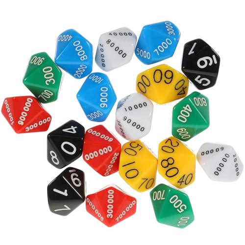 NOLITOY 18 Stück Würfel Für Spielkomponente Spiel Party Gunst Plastik von NOLITOY