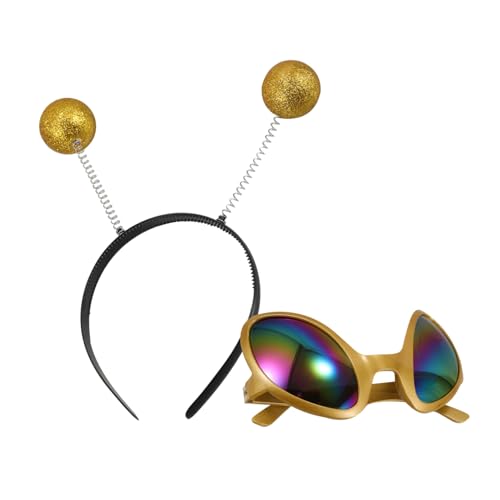 NOLITOY 1Satz Brillen Set mit Haarband Regenbogenlinsen Sonnenbrille für Kostümpartys Lustiges Zubehör für Halloween Festivals Kreative Veranstaltungen von NOLITOY