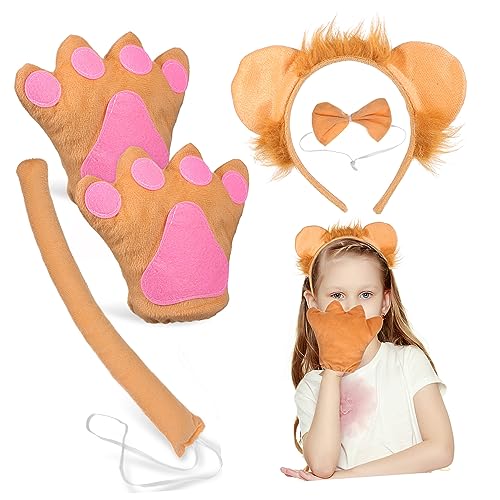 NOLITOY 1Satz Set für Damen Halloween Kostüm Zubehör mit Löwenschwanz Handschuhen Fliege Tier Cosplay Requisite für Partys Fotoshootings NOLITOY 1Satz Set für Damen Halloween Kostüm Zubehör mit Löwenschwanz Handschuhen Fliege Tier Cosplay Requisite für Partys Fotoshootings von NOLITOY