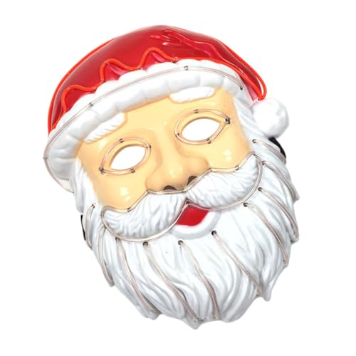 NOLITOY 1Stk leuchtende Maske Xams-Party-Dekoration Partyzubehör für das neue Jahr Santa kreative Maske Weihnachtsmaske scheinen Requisiten schmücken Plastik Weiß von NOLITOY