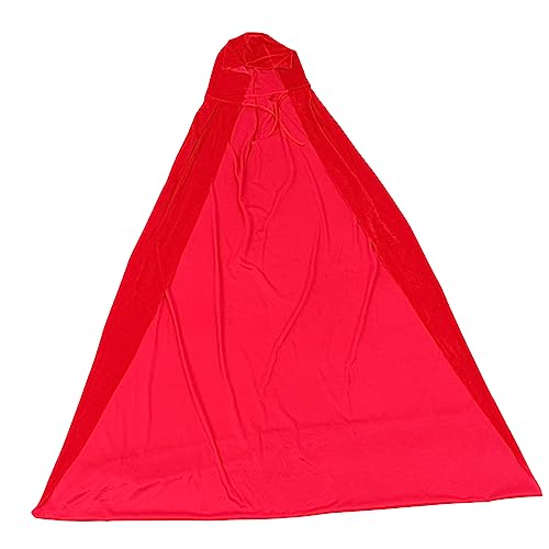 NOLITOY 1Stück Halloween Umhang mit Kapuze Roter Cloak Cape für Erwachsene für Cosplay und Halloween Verkleidungen Stilvolles Design von NOLITOY