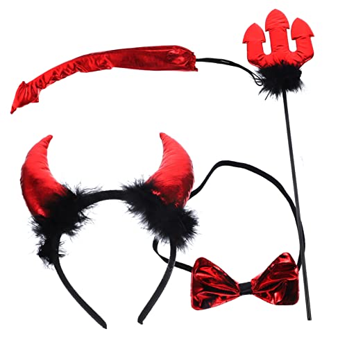 NOLITOY 1satz Teufel Kostüm Set Für Halloween Teiliges Cosplay Zubehör Mit Teufelshörnern Haarreif Fliege Fischgabel Und Für Erwachsene Dekoration Für Mottopartys Und Karneval NOLITOY 1satz Teufel Kostüm Set Für Halloween Teiliges Cosplay Zubehör Mit Teufelshörnern Haarreif Fliege Fischgabel Und Für Erwachsene Dekoration Für Mottopartys Und Karneval von NOLITOY
