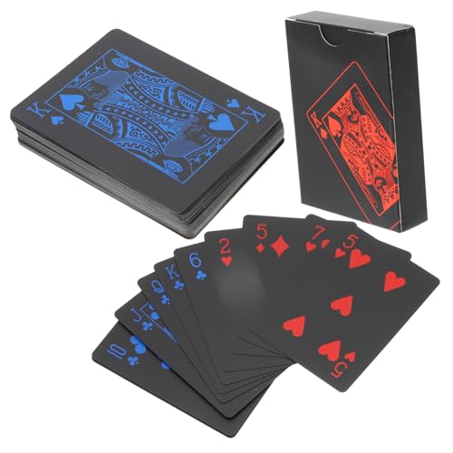 NOLITOY 2 Boxen wasserdichte PVC Pokerkarten Schwarz rot blau Kunststoff Kartenspiele für Erwachsene Party Gesellschaftsspiele Reise Kompakt Langlebig NOLITOY 2 Boxen wasserdichte PVC Pokerkarten Schwarz rot blau Kunststoff Kartenspiele für Erwachsene Party Gesellschaftsspiele Reise Kompakt Langlebig von NOLITOY