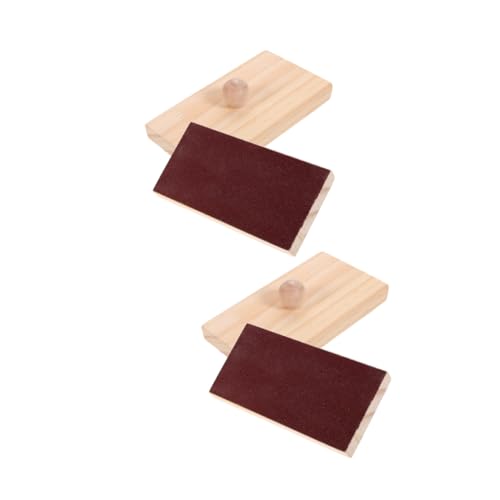 NOLITOY 2 Paare Percussion Instrument Holz Sandblock mit Dual Soundboard Montessori Musikinstrument für Junge Mädchen Tragbares Rhythmusspielzeug zur Frühkindlichen Musikalischen von NOLITOY