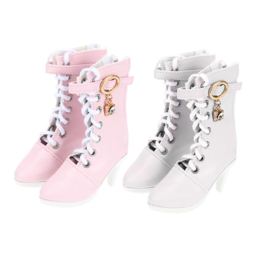NOLITOY 2 Paare Puppen High Heels Stiefel Miniatur Schuhe für Mädchen Puppenmode Elegante Hohe Absätze Modische Boots zum Kombinieren und Stylen von NOLITOY