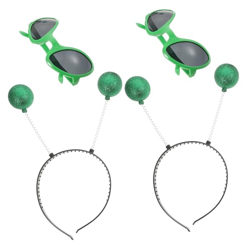 NOLITOY 2 Sätze Alien Cosplay Stirnband Leichte Partybrille für Erwachsene Weltraum Kostüm Zubehör Lustige Festival Dekoration von NOLITOY