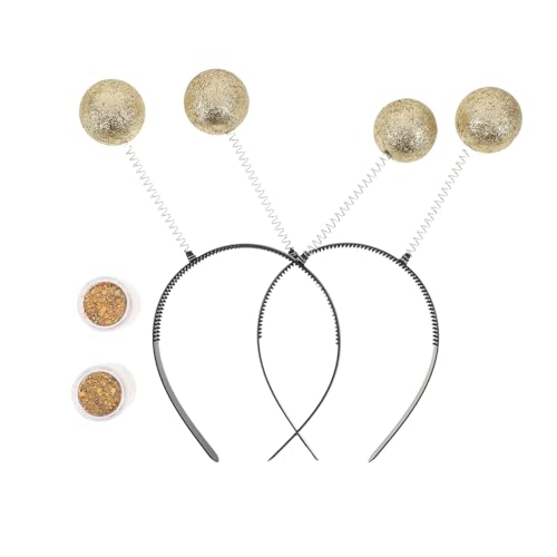 NOLITOY 2 Sätze Goldenes Stirnband mit Mars Antennen und Glitzerbällen Leichtes Komfortables Kostüm Accessoire für Halloween und Maskenpartys Passend für Erwachsene NOLITOY 2 Sätze Goldenes Stirnband mit Mars Antennen und Glitzerbällen Leichtes Komfortables Kostüm Accessoire für Halloween und Maskenpartys Passend für Erwachsene von NOLITOY