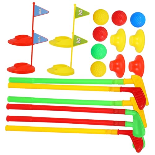 NOLITOY 2 Sätze Golfspielzeug aus Hochwertigem Kunststoff Realistisches Outdoor und Indoor Spiel für Jungen und Mädchen Ab Jahren Fördert Hand Auge koordination und Zufällige Farbe von NOLITOY