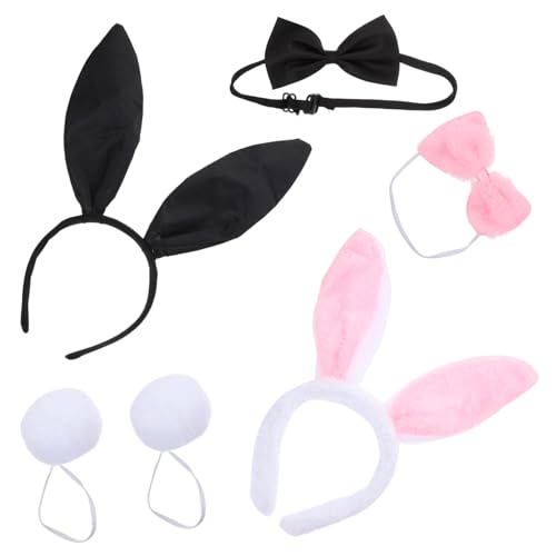 NOLITOY 2 Sätze Hasenohren Haarreif und Flauschiger Weiches Stoffmaterial Kostüm Zubehör für Karneval Ostern Cosplay und Party in Schwarz und Rosa NOLITOY 2 Sätze Hasenohren Haarreif und Flauschiger Weiches Stoffmaterial Kostüm Zubehör für Karneval Ostern Cosplay und Party in Schwarz und Rosa von NOLITOY
