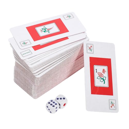 NOLITOY 2 Sätze Mahjong Karten mit Würfeln Handliche Mahjong Spielkarten aus Papier Glatt Langlebig für Outdoor Party und Reisen Traditionelles Chinesisches Spiel NOLITOY 2 Sätze Mahjong Karten mit Würfeln Handliche Mahjong Spielkarten aus Papier Glatt Langlebig für Outdoor Party und Reisen Traditionelles Chinesisches Spiel von NOLITOY