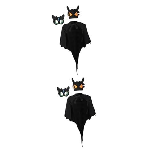 NOLITOY 2 Sätze -Umhang-Set kostüm halloween kinder halloween kinder kostüme Drachenflügel Drachenkleid mit Flügeln Kinderkleider Halloween-Kleidung Drachenmaske für Kinder Hut von NOLITOY