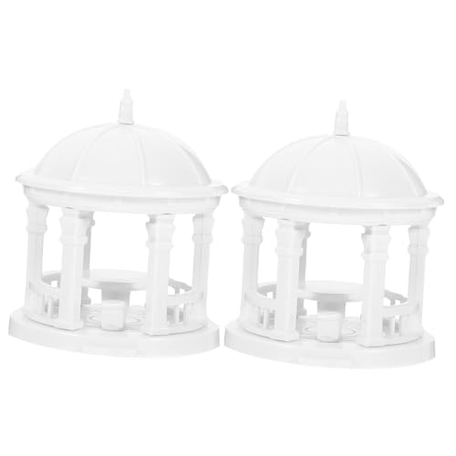 NOLITOY 2 Stück Bauen Sie Das Modell des Pavillon Zusammen Gartenpagoden Szenen Ornament Mini Landschaftspavillon Modell Kleines Gartenzubehör Bonsai Pagoden Statue Modell von NOLITOY