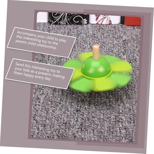 NOLITOY 2 Stück Bunte Holz Drehkreisel Gyro Spielzeuge für Sicherer Langlebiger Desktop spaß zur Formenerkennung Hand Auge koordination von NOLITOY