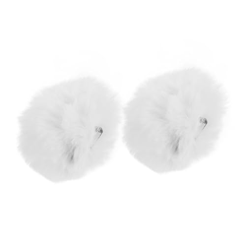 NOLITOY 2 Stück Fluffige Kaninchen Kostüm Zubehör Abnehmbare Pom Poms Schuh Clips für Cosplay und Halloween Party für Frauen von NOLITOY