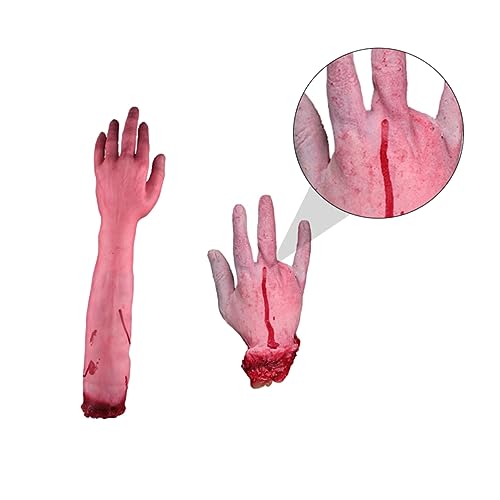 NOLITOY 2 Stück Halloween Prank Tool Realistische Simulation von Abgetrennten Händen und Füßen mit Zufälligen Blutmustern für Schockierende Streiche und Unvergessliche Partys für Halloween von NOLITOY