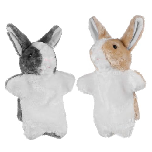 NOLITOY 2 Stück Hasen Handpuppen Plüschspielzeug Lustige Interaktive Handspielzeuge für Kreatives Rollenspiel Zubehör für Fantasie und Kommunikation Zufällige Farbe Zufällige Farbe von NOLITOY