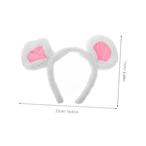 NOLITOY 2 Stück Kuscheliges Mausohren Stirnband Weiß Plüsch Mäuse Kostüm Accessoire Damen Mädchen Fasching Karneval Halloween Party Haarreif Cartoon Tier Kopfband NOLITOY 2 Stück Kuscheliges Mausohren Stirnband Weiß Plüsch Mäuse Kostüm Accessoire Damen Mädchen Fasching Karneval Halloween Party Haarreif Cartoon Tier Kopfband von NOLITOY