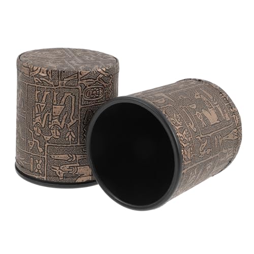 NOLITOY 2 Stück Leder Würfelbecher mit Ägyptischem Muster Glattes Strapazierfähiges Material Großer Fassungsvermögen Würfelhalter für Bar Ktv und Gesellschaftsspiele NOLITOY 2 Stück Leder Würfelbecher mit Ägyptischem Muster Glattes Strapazierfähiges Material Großer Fassungsvermögen Würfelhalter für Bar Ktv und Gesellschaftsspiele von NOLITOY