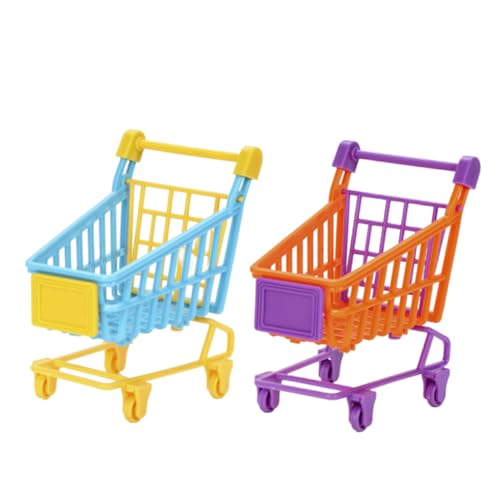 NOLITOY 2 Stück Mini Einkaufswagen für Set PVC Simulationstrolley für Rollenspiele Fördert Kreativität und Motorische Fähigkeiten Zufällige Farben Zufällige Farbe Zufällige Farbe von NOLITOY