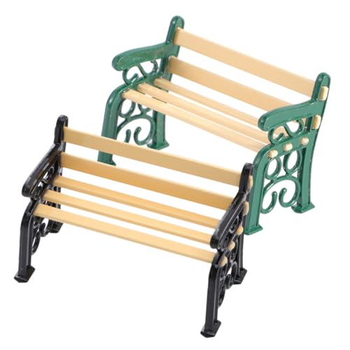 NOLITOY 2 Stück Miniatur Parkbank Miniaturmöbel für Puppenhaus Garten Dekoration Realistische Miniatur Sitzbank in Grün und Schwarz für Modelllandschaft und Bastelbedarf NOLITOY 2 Stück Miniatur Parkbank Miniaturmöbel für Puppenhaus Garten Dekoration Realistische Miniatur Sitzbank in Grün und Schwarz für Modelllandschaft und Bastelbedarf von NOLITOY