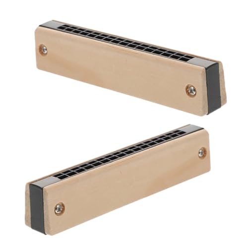 NOLITOY 2 Stück Mundharmonika Holzspielzeug DIY Musikinstrument Tragbares Kleines Instrument für Anfänger und Musikförderung Geschenk zum Geburtstag und Fest von NOLITOY