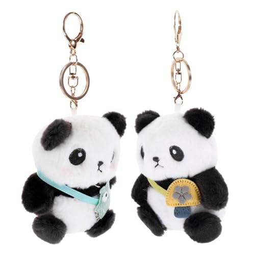 NOLITOY 2 Stück Panda Anhänger Stofftier Schlüsselanhänger Panda Rucksack Plüsch Panda Pandas Tiere Plüsch Panda Der Tier Schlüsselanhänger Süßer Anhänger Zum Aufhängen An Der von NOLITOY