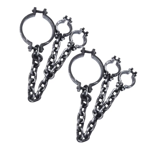 NOLITOY 2 Stück Realistische Halloween Kunststoff Gruselige Handschellen und Handgelenkfesseln Einfach an Ablegbar für Spukhaus-deko Kostüm-accessoires und Party-requisiten von NOLITOY