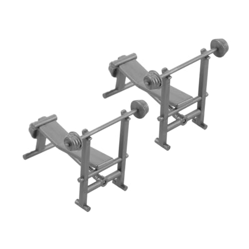 NOLITOY 2 Stück Realistisches Gym Zubehör für Puppenhaus Mini Hanteln und Gewichtsbänke für Kreative Indoor Dekoration und Mikroszenen von NOLITOY