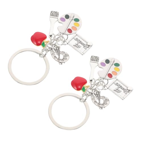 NOLITOY 2 Stück Teiliges Artist Schlüsselanhänger aus Robustem mit Palette und Pinsel Design Kreatives Malwerkzeug Schlüsselring Accessoire für Kunststudenten für Geburtstage und von NOLITOY