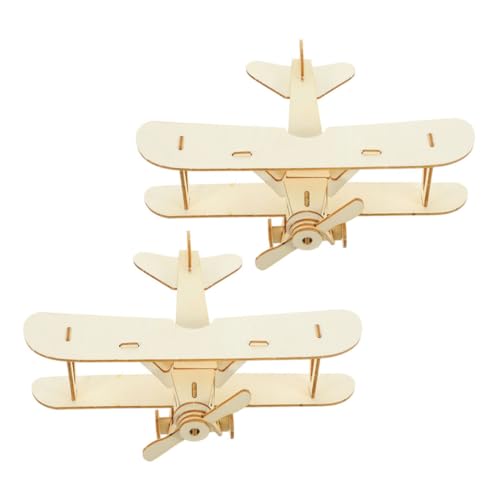NOLITOY 2 Stück Teiliges DIY Holzflugzeug Modellbauset zum Bemalen Kindersicher Detailgetreues Flugzeug Fördert Kreativität und Teamarbeit für Jungen und Mädchen Ab Jahren von NOLITOY