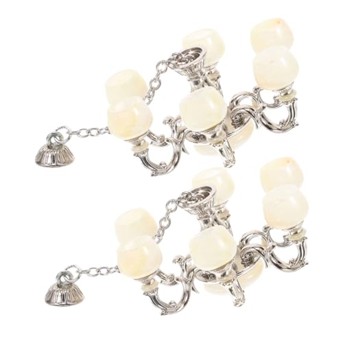 NOLITOY 2 Stück Teiliges Miniatur Dollhouse Deckenlampen Silber Realistische Kleine Hängelampen für Puppenhaus Deko Detailgetreue Miniaturmöbel Beleuchtung Vielseitig für DIY Basteln und von NOLITOY