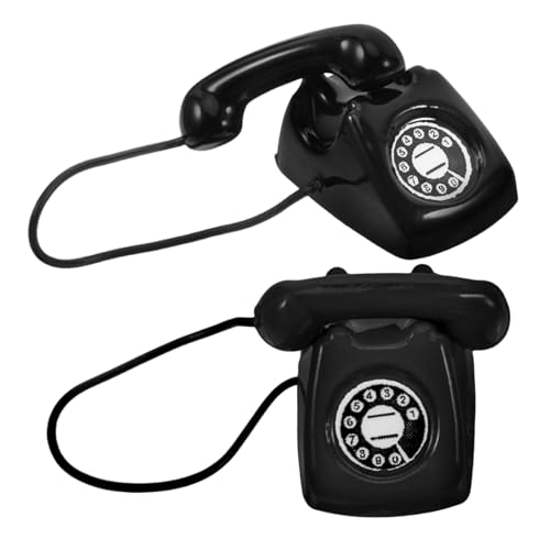 NOLITOY 2 Stück Teiliges Miniatur Retro Telefon Modell aus Robustem Legierungs-Material Detailgetreues Altes Telefon-Design als Puppenhaus Deko Sammlerstück und Spielzubehör für Kreative NOLITOY 2 Stück Teiliges Miniatur Retro Telefon Modell aus Robustem Legierungs-Material Detailgetreues Altes Telefon-Design als Puppenhaus Deko Sammlerstück und Spielzubehör für Kreative von NOLITOY