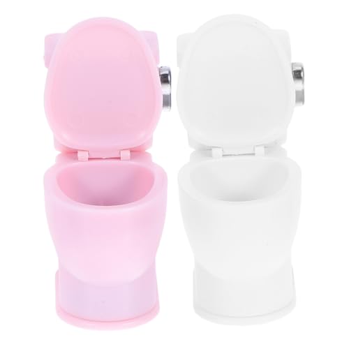 NOLITOY 2 Stück Teiliges Miniatur Wc Set Realistische Miniatur Toilette aus Langlebigem Kunststoff Detailgetreue Badezimmermöbel für Puppenhaus Geeignet für Kreatives Rollenspiel und von NOLITOY
