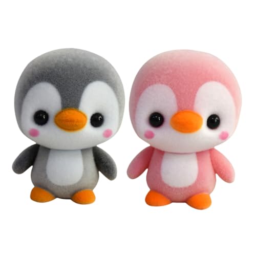 NOLITOY 2 Stück Teiliges Plüsch Pinguin und Rosa Weiche Gefüllte Kuscheltiere Niedliche Dekoration für Auto Schreibtisch und Wohnzimmer Kuscheliges Geschenk für Freunde von NOLITOY