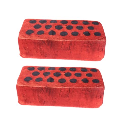 NOLITOY 2 Stück Teiliges Plüschkissen in Ziegelstein Form Weiches Langlebiges Kuschelkissen für Sofa Bett und Kinderzimmer Realistische Nachbildung Lustiges Emulationsspielzeug für von NOLITOY