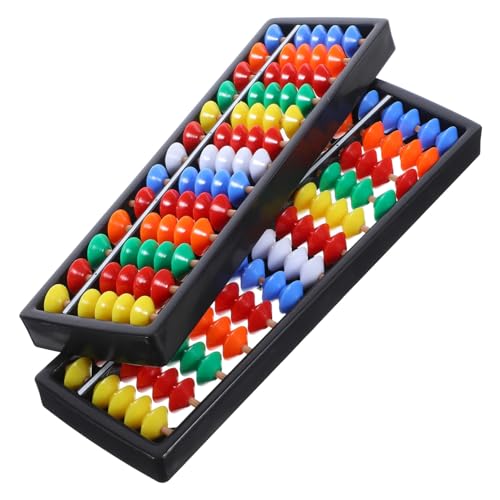 NOLITOY 2 Stück Teiliges Retro Reihen Bunter Kunststoff Perlen für Mathe Rechenhilfe Pädagogisches Zählwerkzeug zur Rechenfähigkeiten von NOLITOY
