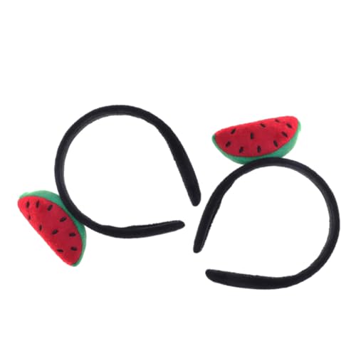NOLITOY 2 Stück Wassermelonen Stirnband Lustige Tropische Kopfbedeckung für Damen und Mädchen Weiches Plüsch Haarband für Karneval Party Kostüm Vielseitiges Sommer Accessoire von NOLITOY